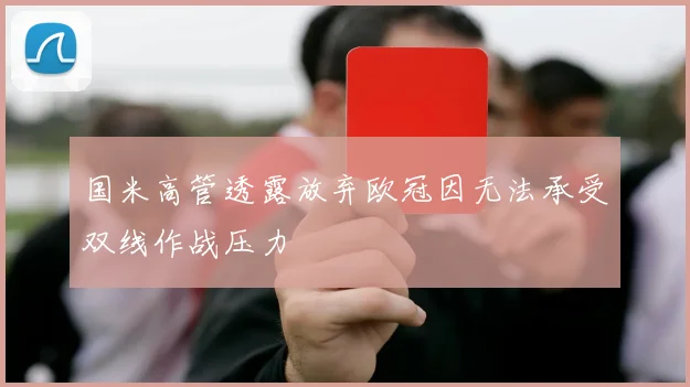 国米高管透露放弃欧冠因无法承受双线作战压力